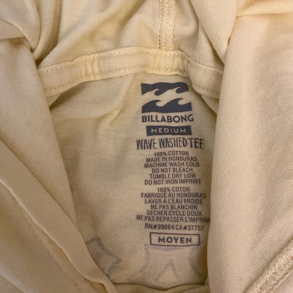 Billabong Yellow Hooded Wave Washed Tee medium